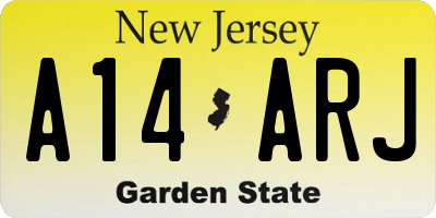 NJ license plate A14ARJ