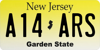 NJ license plate A14ARS