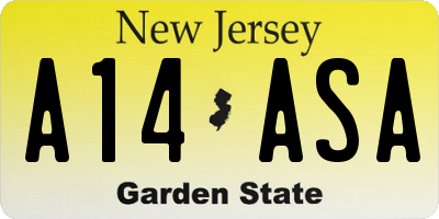 NJ license plate A14ASA