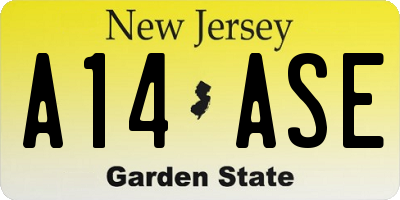 NJ license plate A14ASE