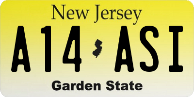 NJ license plate A14ASI
