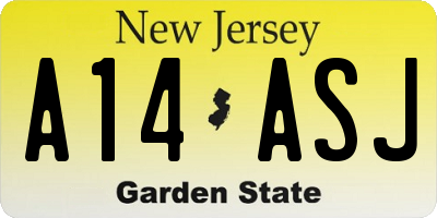 NJ license plate A14ASJ