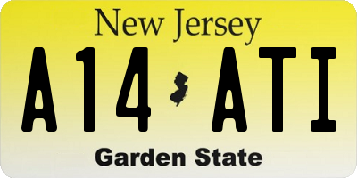 NJ license plate A14ATI