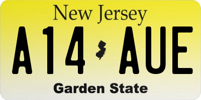 NJ license plate A14AUE