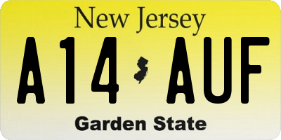 NJ license plate A14AUF