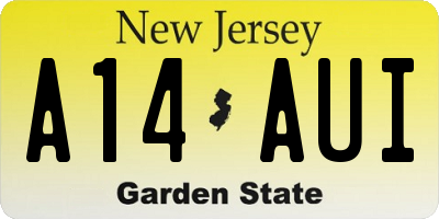 NJ license plate A14AUI