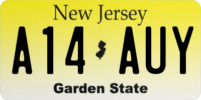 NJ license plate A14AUY