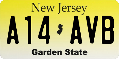 NJ license plate A14AVB