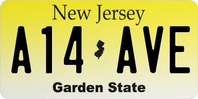 NJ license plate A14AVE