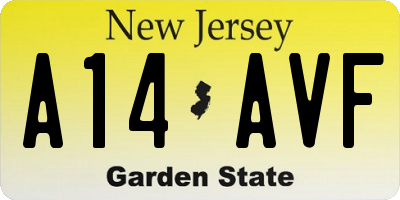 NJ license plate A14AVF