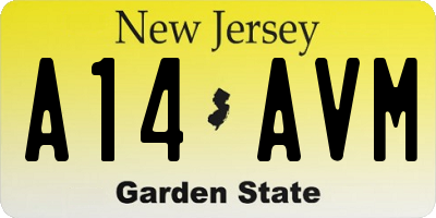 NJ license plate A14AVM