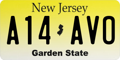 NJ license plate A14AVO