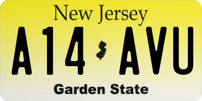 NJ license plate A14AVU