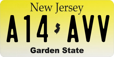 NJ license plate A14AVV