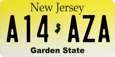 NJ license plate A14AZA