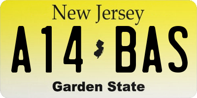 NJ license plate A14BAS