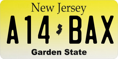 NJ license plate A14BAX