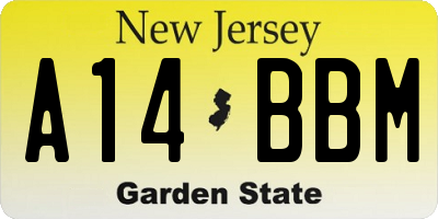 NJ license plate A14BBM