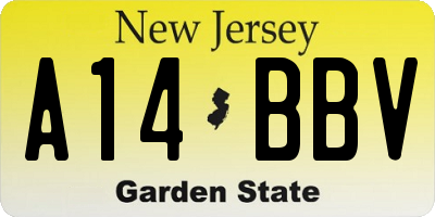 NJ license plate A14BBV