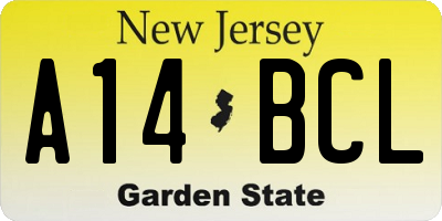 NJ license plate A14BCL