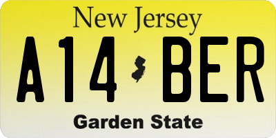 NJ license plate A14BER