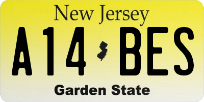 NJ license plate A14BES