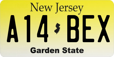 NJ license plate A14BEX