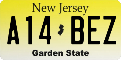 NJ license plate A14BEZ