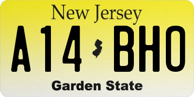 NJ license plate A14BHO