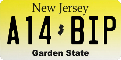 NJ license plate A14BIP