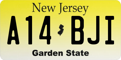NJ license plate A14BJI