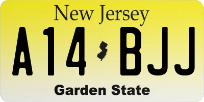 NJ license plate A14BJJ