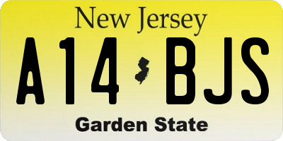 NJ license plate A14BJS