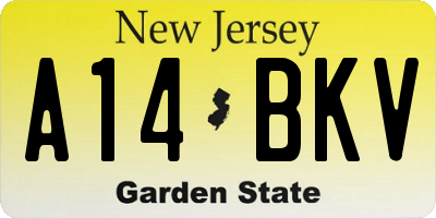 NJ license plate A14BKV