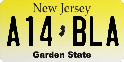 NJ license plate A14BLA