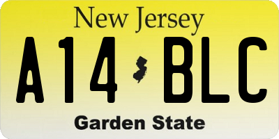 NJ license plate A14BLC
