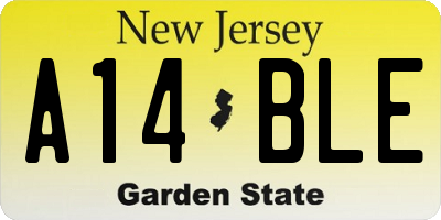 NJ license plate A14BLE