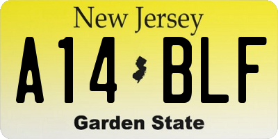 NJ license plate A14BLF