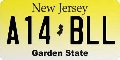 NJ license plate A14BLL