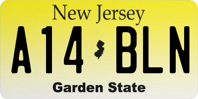 NJ license plate A14BLN