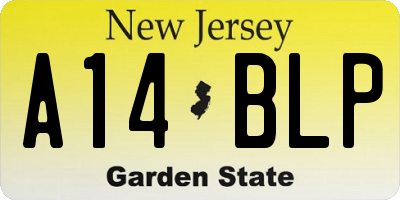 NJ license plate A14BLP