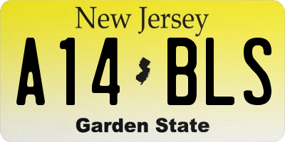NJ license plate A14BLS