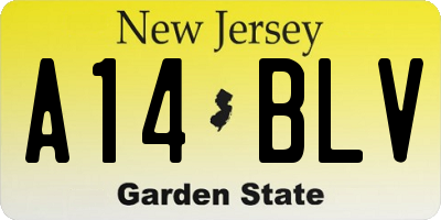 NJ license plate A14BLV