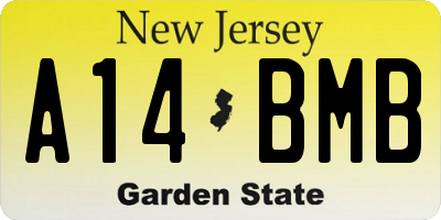 NJ license plate A14BMB