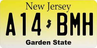 NJ license plate A14BMH