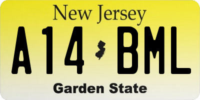 NJ license plate A14BML