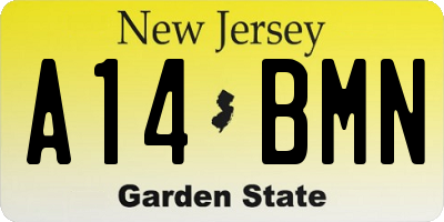 NJ license plate A14BMN