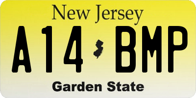 NJ license plate A14BMP