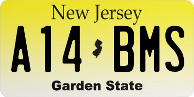 NJ license plate A14BMS