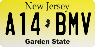 NJ license plate A14BMV